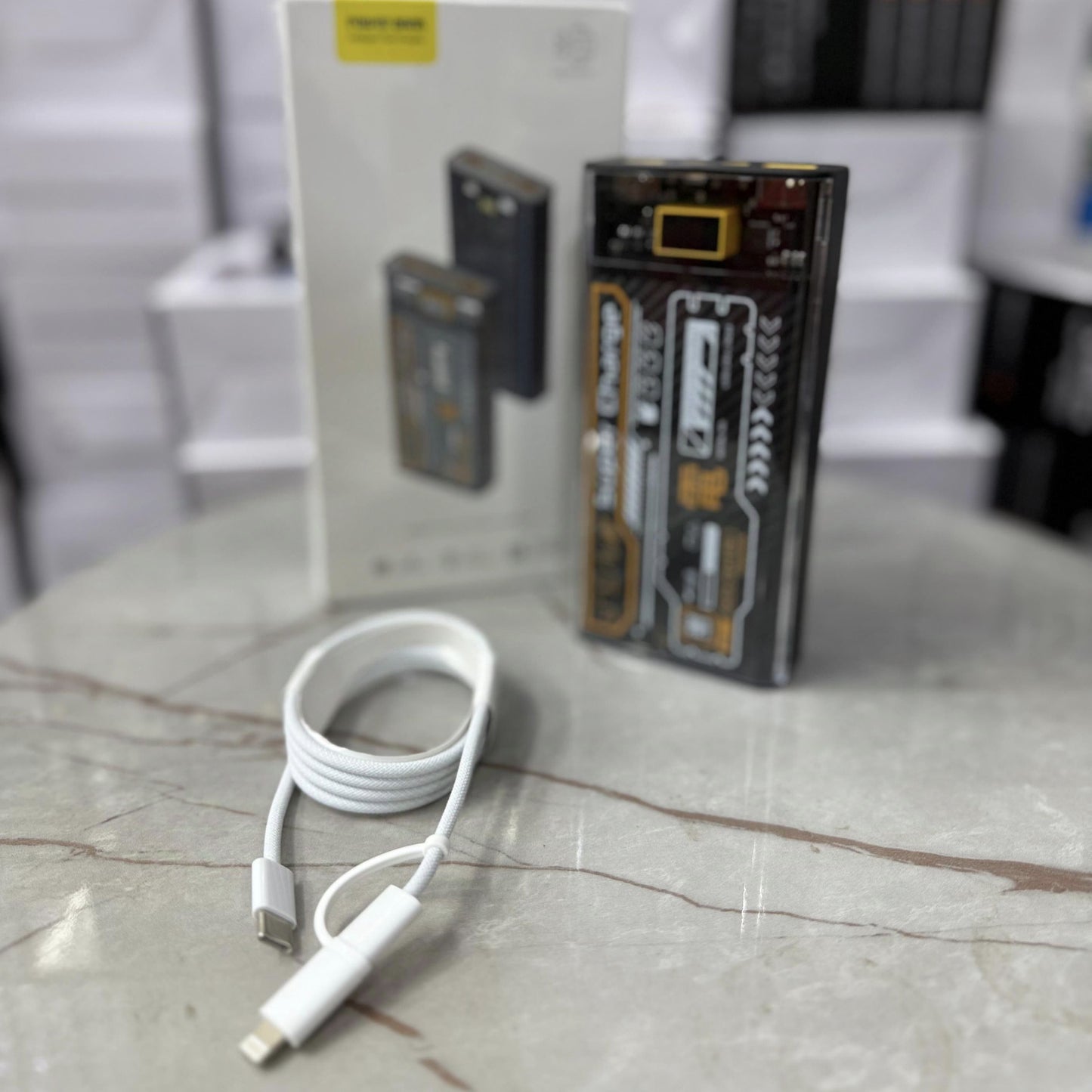 Amazon Lot Imported 20000mAh 120W Super Fast Charging Portable Power Bank With Free with 2-in-1 Cable