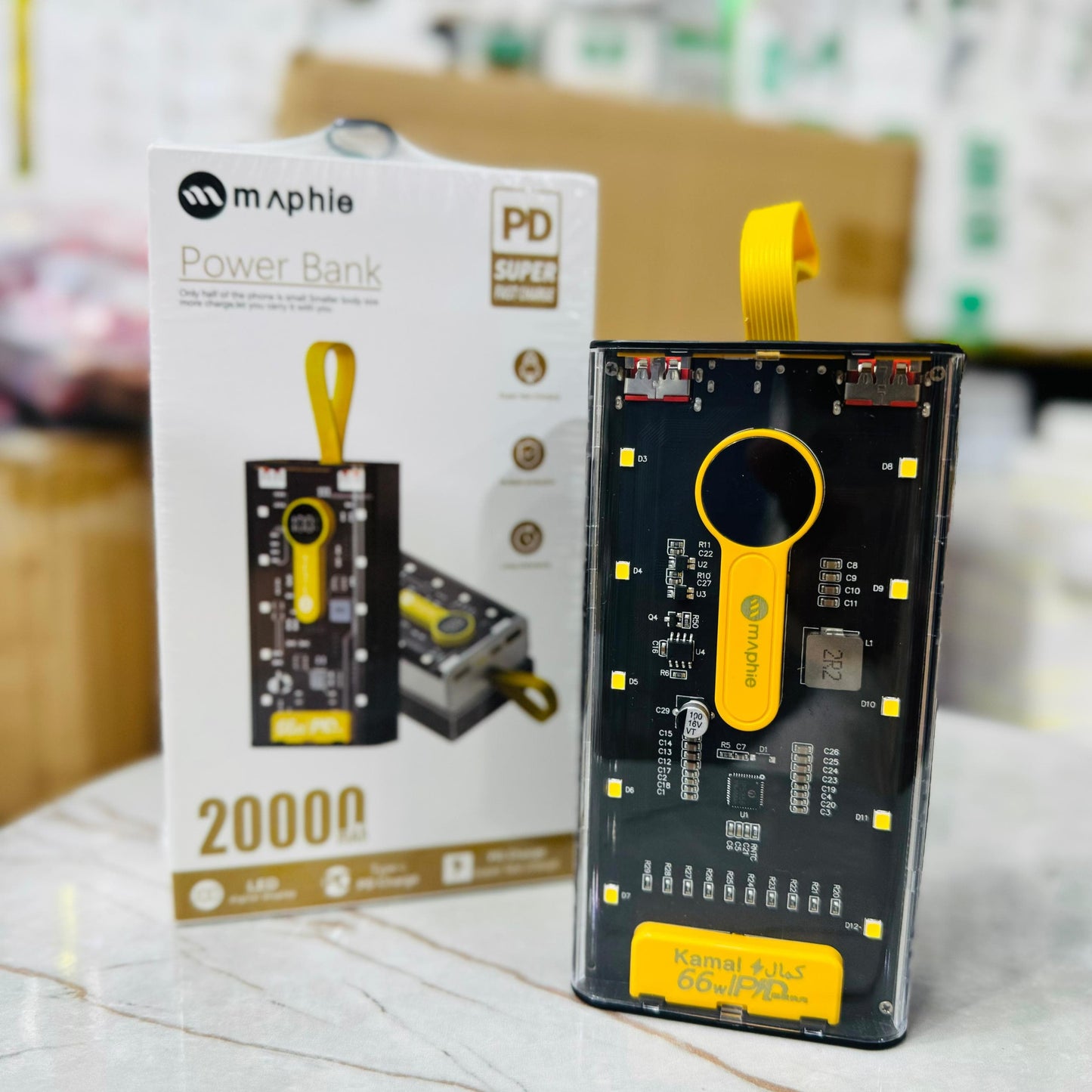 MAPHIE 20000mAh 66W Fast Power Bank (PD Super Fast) Power Bank Lot Imported with Free Magnetic Cable
