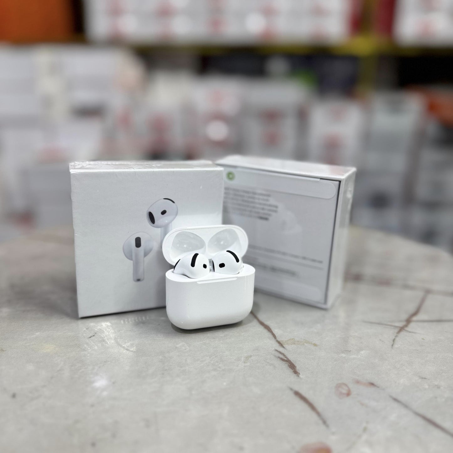 Apple AirPods 4 Wireless Bluetooth Earbuds with H2 Chip, USB-C Charging Case, Personalized Spatial Audio, Sweat & Water Resistant, 30 Hours Battery Life
